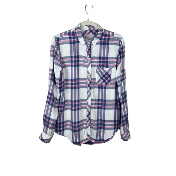 Rails Hunter White Sky Pink Plaid Button Front Shirt - Picture 1 of 6